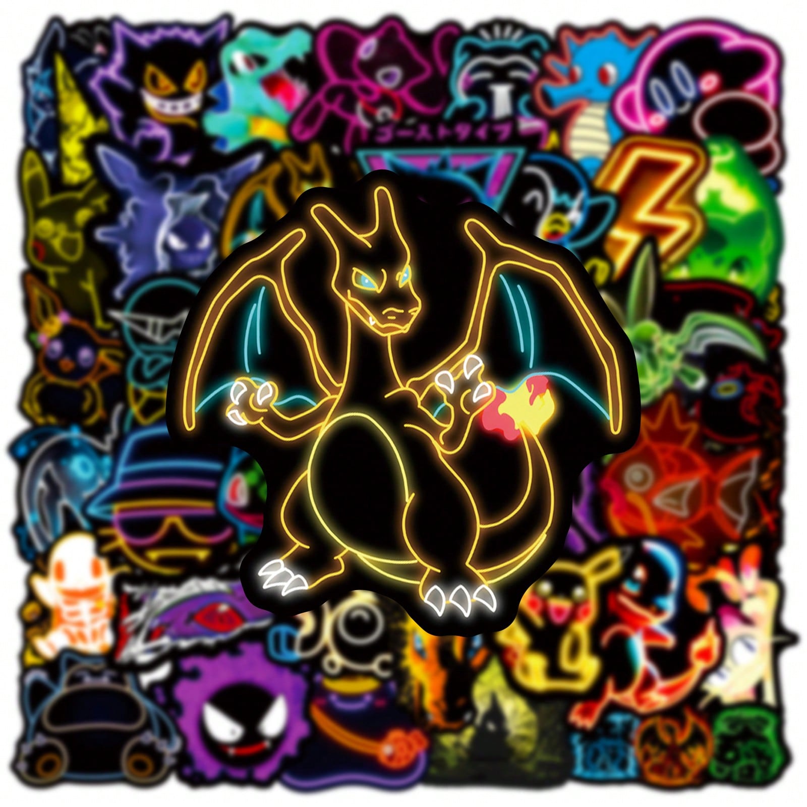 Laptop Accessories All - 60/100pcs Neon Light Anime Pokemon Stickers