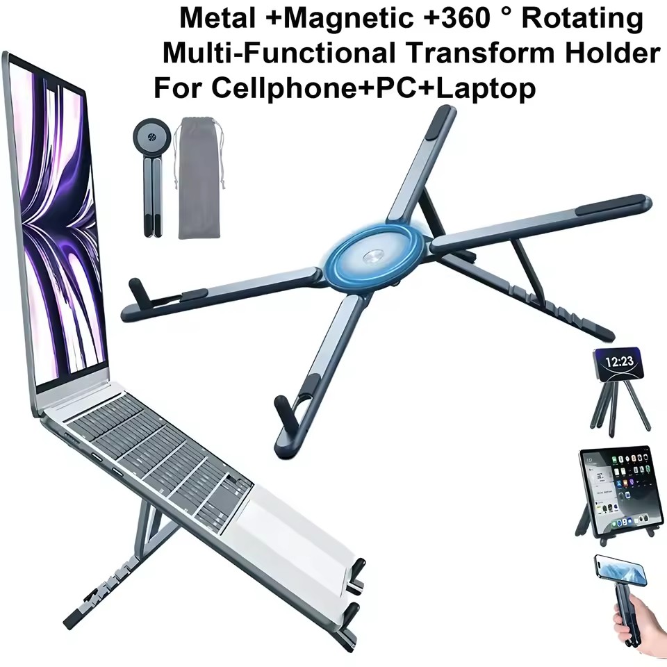 Laptop Stand Portable - 3 in 1 Foldable Magnetic Phone