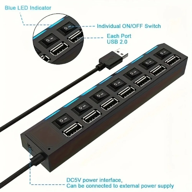 USB 2.0 Hub 4/7 Port Splitter  - đánh giá và giá Laptop Accessories For Programmers