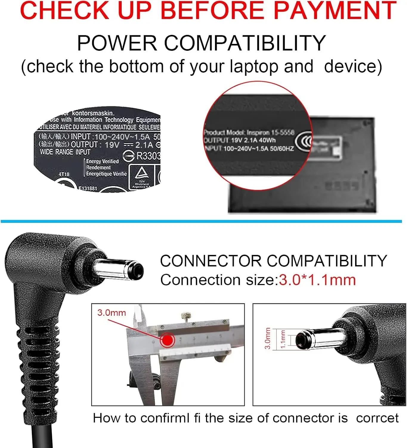 19V 2.1A 40W Laptop Ac Adapter - đánh giá và giá Laptop Accessories Shop