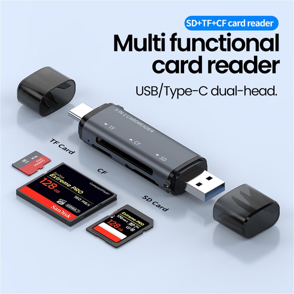 5 IN 1 USB Card Reader Type C  - đánh giá và giá Laptop Accessories For Programmers
