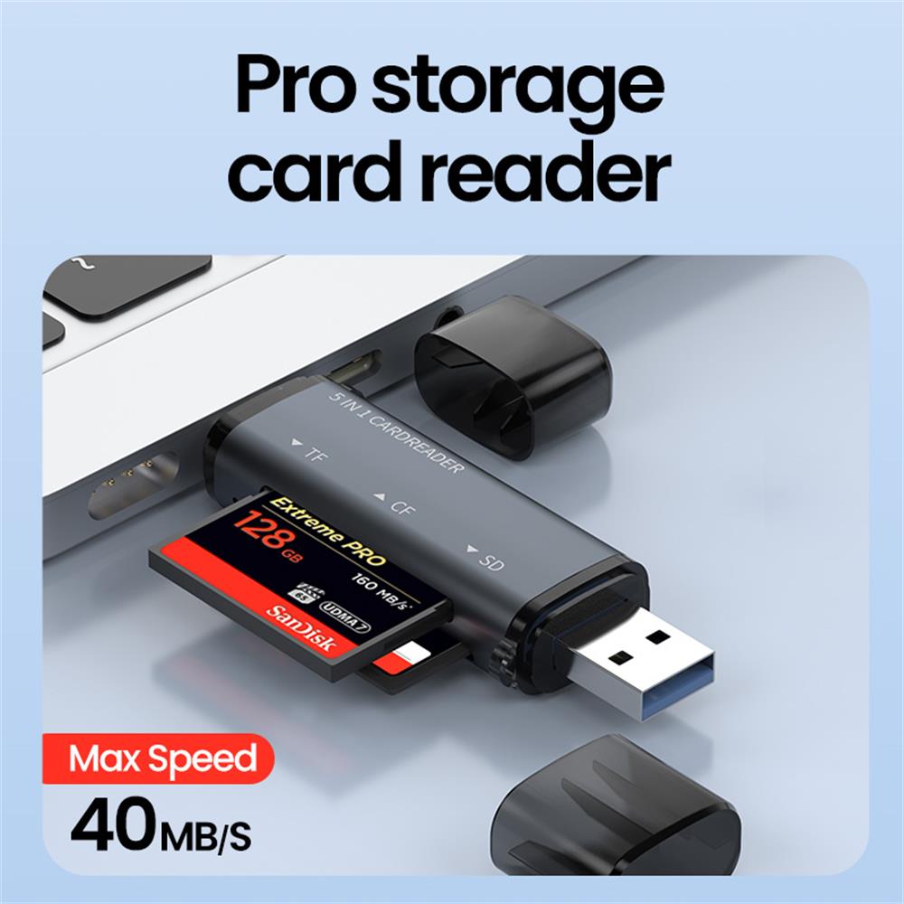 5 IN 1 USB Card Reader Type C  - đánh giá và giá Laptop Accessories For Programmers