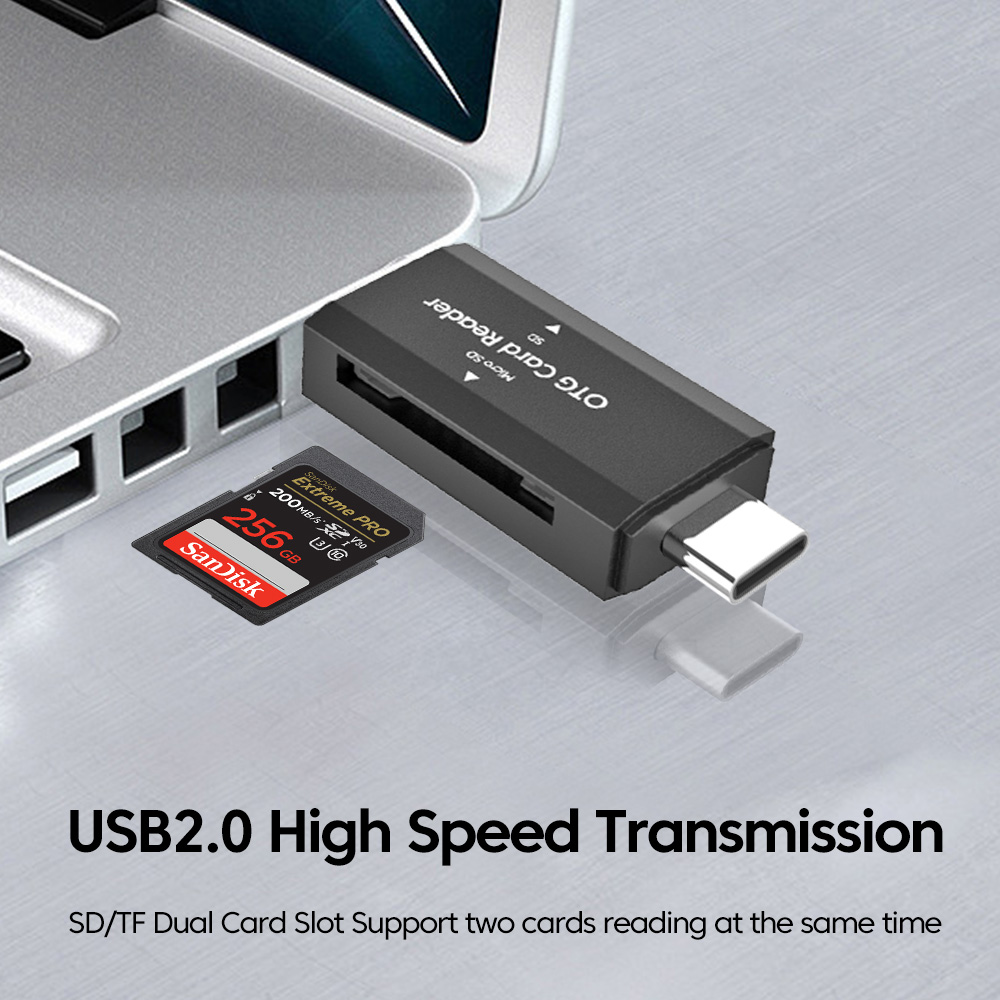 2 in 1 Type C SD TF Card Reade - đánh giá và giá Laptop Accessories For Programmers
