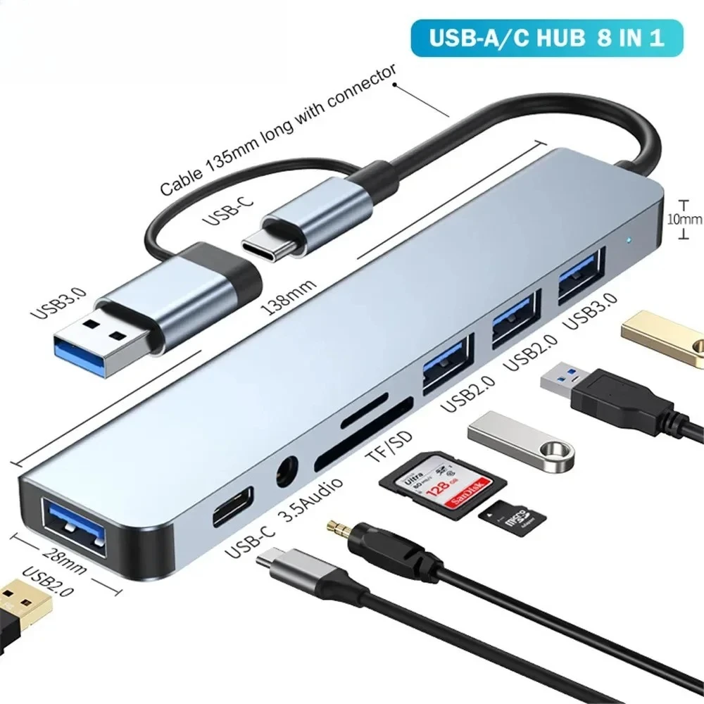 8 In 1 USB C Hub Expander Mult - đánh giá và giá Laptop Accessories Must Have